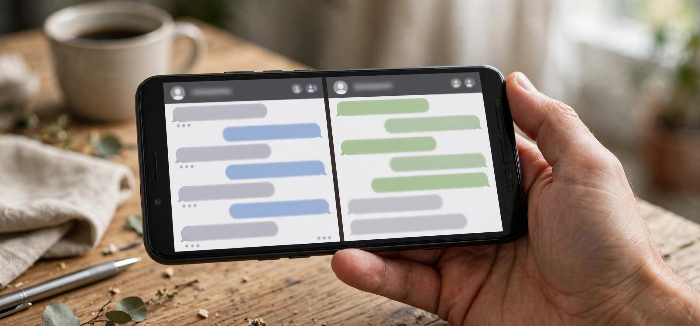 Two WhatsApp icons side by side on an Android home screen showing dual account setup.
